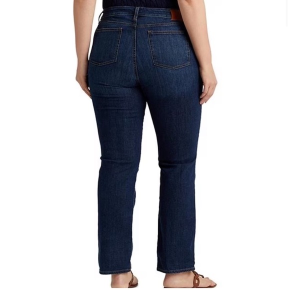 Black Label Lauren Ralph Lauren Women's Straight Leg DarkWash Zipper Fly 20W×30 - Picture 2 of 15